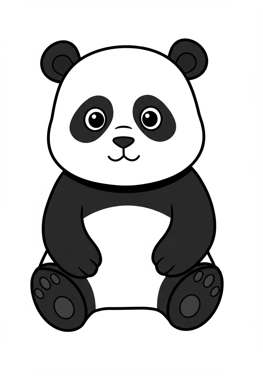 Cute panda coloring page for kids - free printable animal coloring sheet