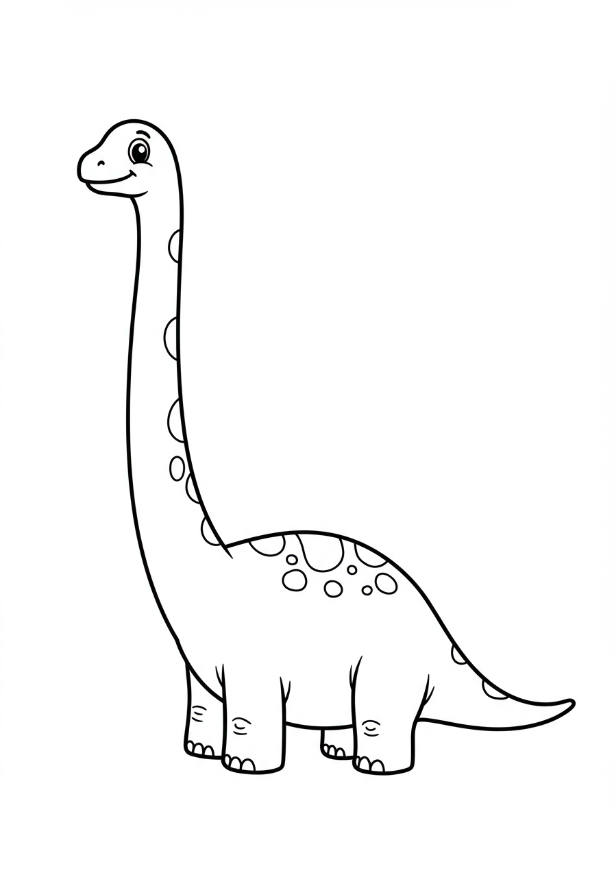 Free brachiosaurus coloring page for kids - printable long-neck dinosaur coloring sheet
