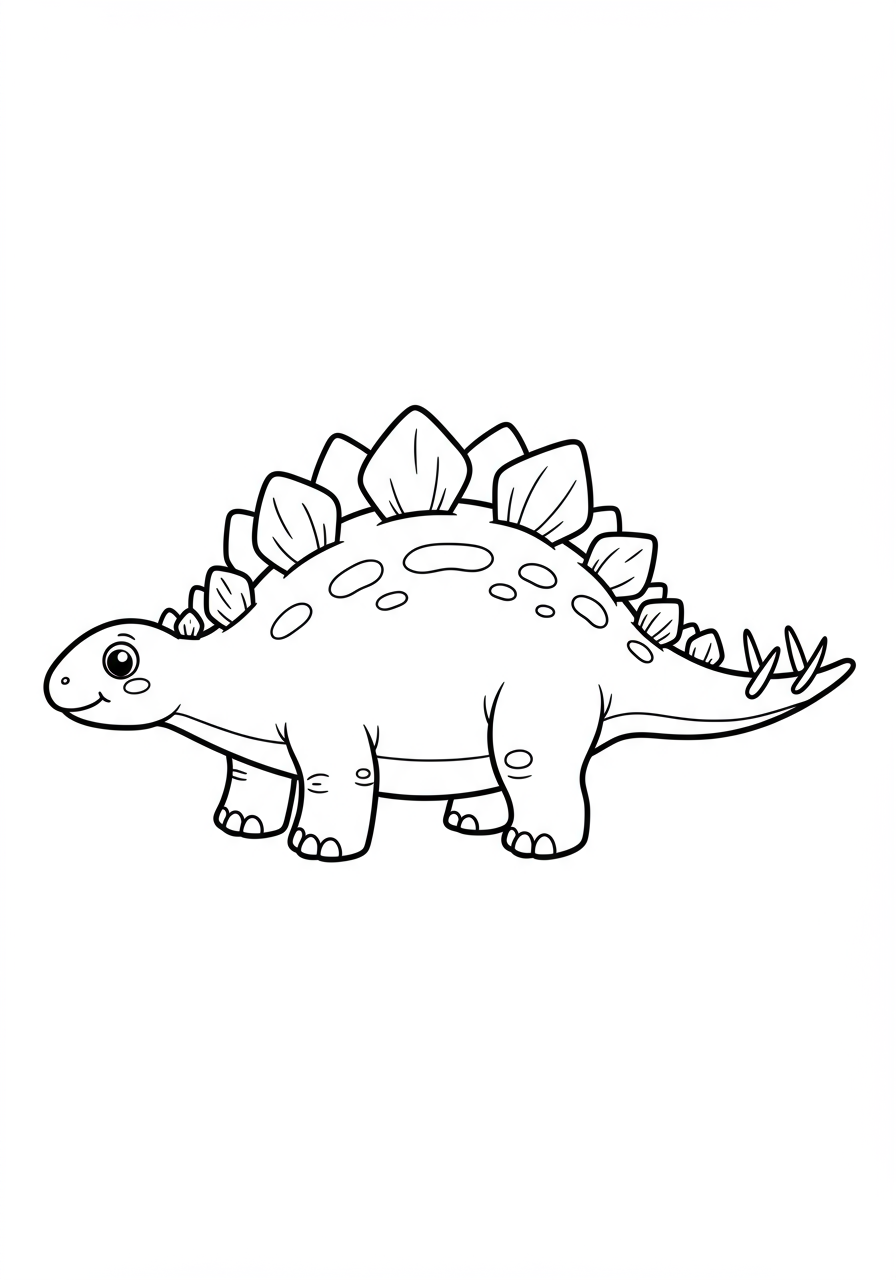 Free stegosaurus coloring page for kids - printable dino coloring sheet