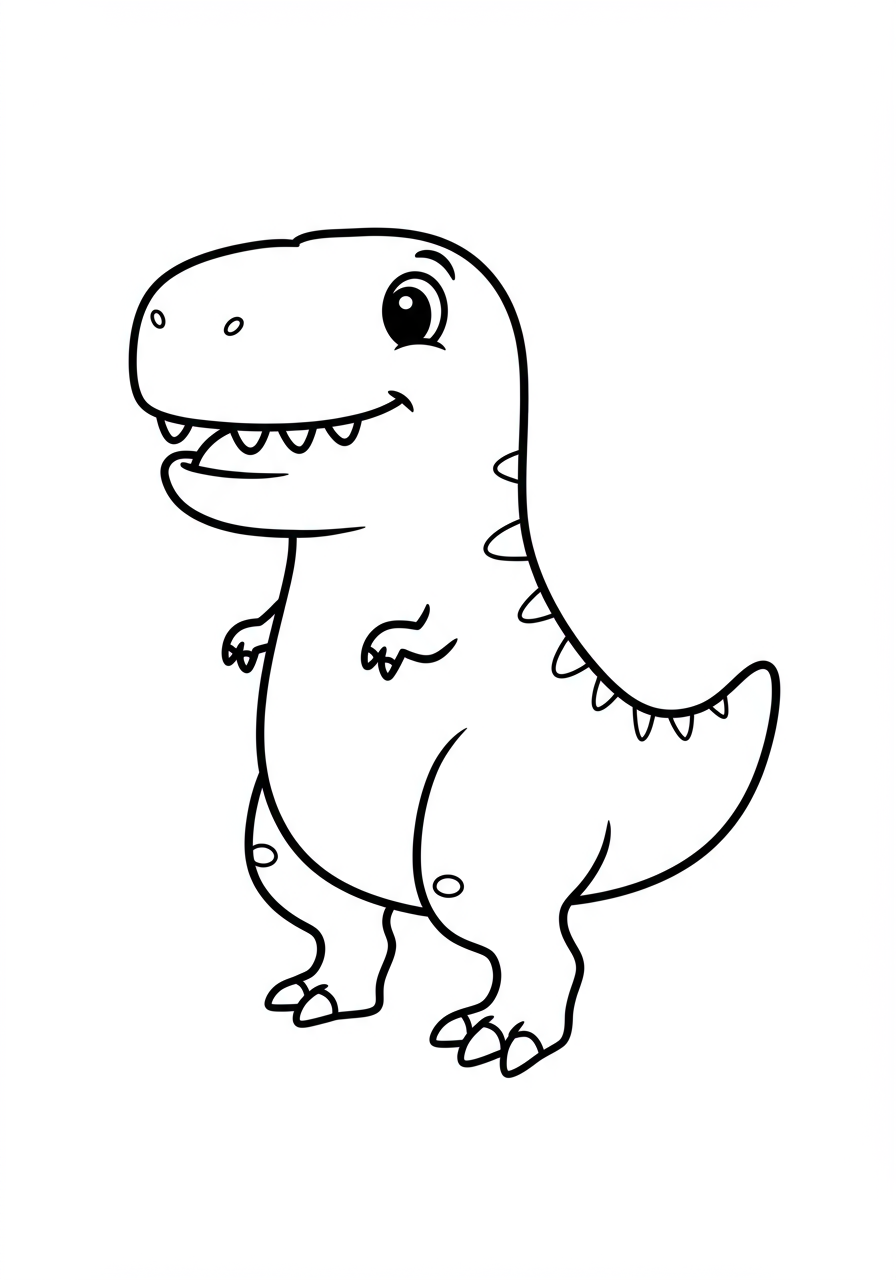 Free T-Rex coloring page for kids - printable dino coloring sheet