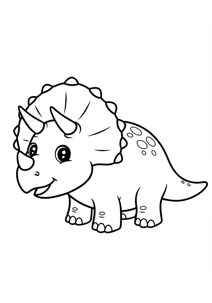 Free triceratops coloring page for kids - printable dinosaur coloring sheet