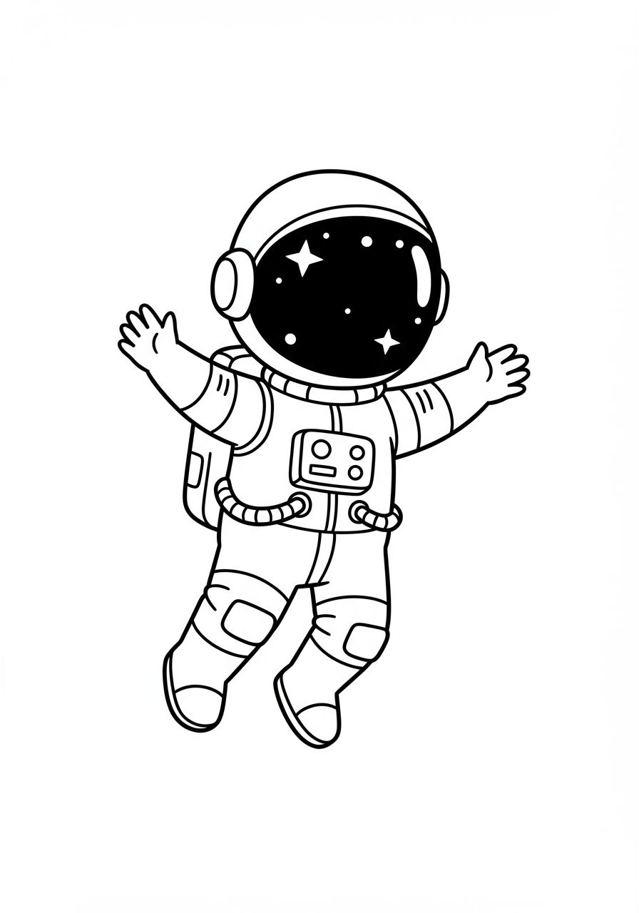 Free astronaut coloring page for kids - printable space explorer drawing