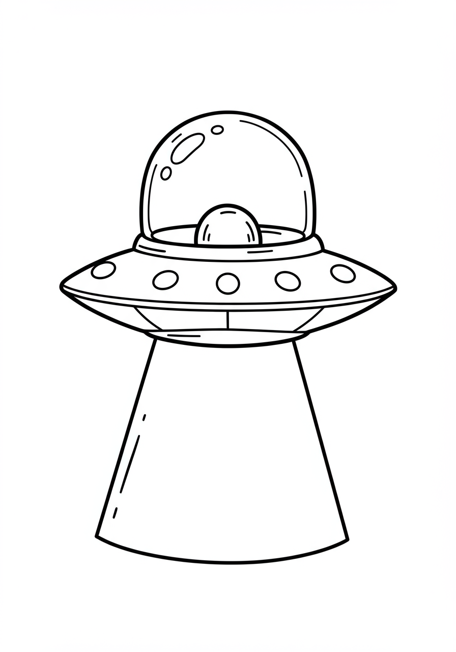Free UFO coloring page for kids - printable alien spaceship drawing