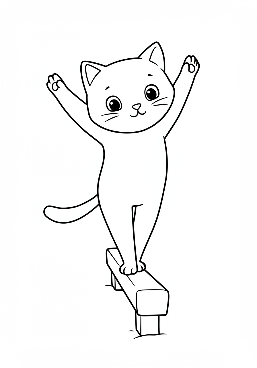 Free gymnast coloring page for kids - printable gymnastics sports coloring sheet